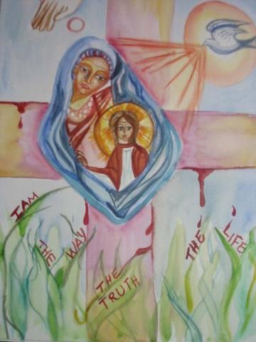 I Am, 2005, Watercolor on Paper, 6"x9", Art by Caroline Z. Marcos