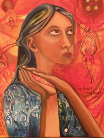 Psalm 22:14-19, 2009, 15 1/2 x19 1/2, SOLD, Art by Caroline Z. Marcos