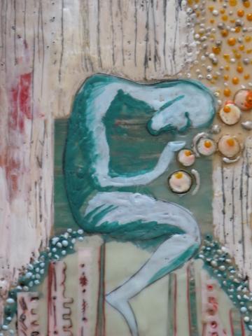 Untitled, 5"x7" Encaustic on board, 2009 SOLD, Art by Caroline Z. Marcos