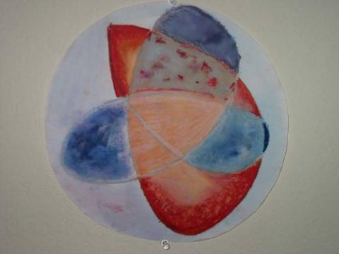 Untitled, 2005, Mixed Media; Watercolor and Oil Pastel on Paper, 8”x 11”, Art By Caroline Z. Marcos