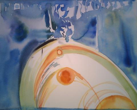 Untitled, 2006, Watercolor on paper, 18”x24”, Art by Caroline Z. Marcos