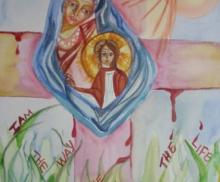 I Am, 2005, Watercolor on Paper, 6"x9", Art by Caroline Z. Marcos