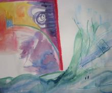 Emotional landscape Diptych (side 2), 2004, Oil Pastel and Watercolor on Paper,12”x 18”, Art By Caroline Z. Marcos