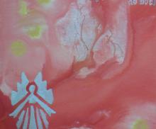 Apart from ME you can do nothing, 12"x12", Mixed Media: Watercolor, Acrylic Ink, Mica paint on Yes canvas, 2009, Art by Caroline Z. Marcos