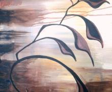 Believe, 16"x20", Acrylic Paint, and Ink on Canvas and text transfer. Art by Caroline Z. Marcos