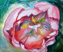 A Passing Shadow, 2010, 12"x18"; Mixed Media Watercolor, guoache, Casein, Ink and Mica Paint on Fabriano acquarello Hot pressed 140 Ib. 100% cotton paper. Art by Caroline Z. Marcos