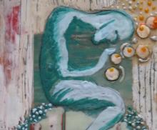 Untitled, 5"x7" Encaustic on board, 2009 SOLD, Art by Caroline Z. Marcos