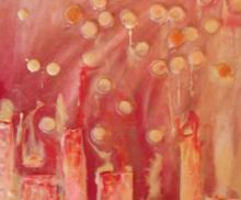 Untitled, 2009, 6"x9" Encaustic on canvas board, Art by Caroline Z. Marcos