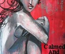 Calmed and Quieted My Soul, 2011, Mixed Media: Acrylic Paint, Mica, and Cardboard letters. Art by Caroline Z. Marcos