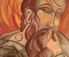 Byzantium Study, 2005, Egg Tempera on Paper, 12"x24", Art By Caroline Z. Marcos