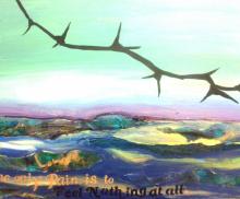 To feel nothing at all, Mixed Media Acrylic and Paper on Canvas,"18x24", Art by Caroline Z. Marcos