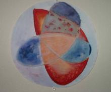 Untitled, 2005, Mixed Media; Watercolor and Oil Pastel on Paper, 8”x 11”, Art By Caroline Z. Marcos